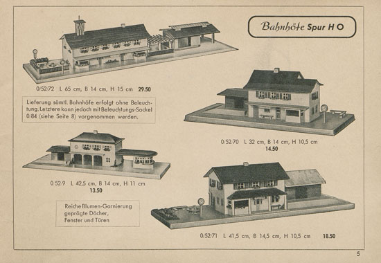 Kibri Katalog Modellbahn-Zubehör 1954