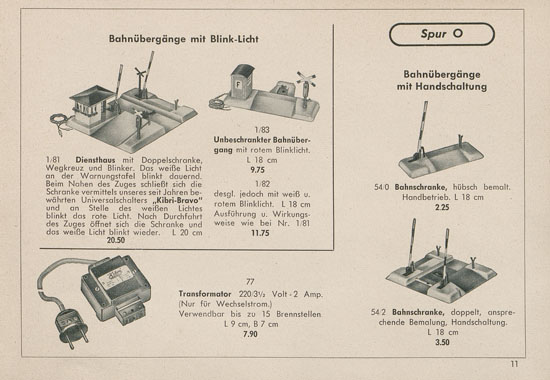 Kibri Katalog Modellbahn-Zubehör 1954