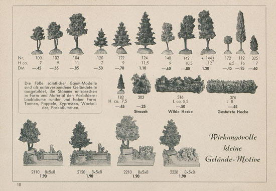 Kibri Katalog Modellbahn-Zubehör 1954