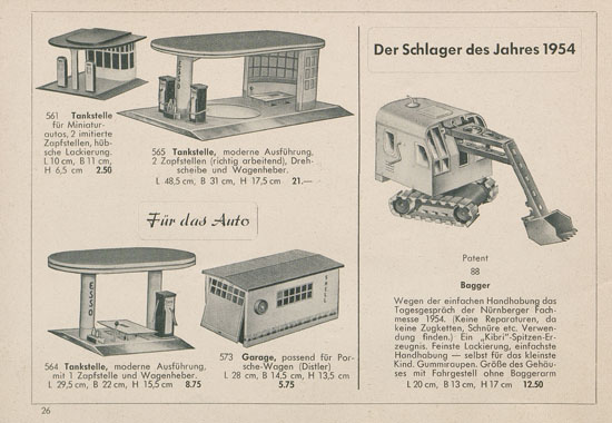 Kibri Katalog Modellbahn-Zubehör 1954