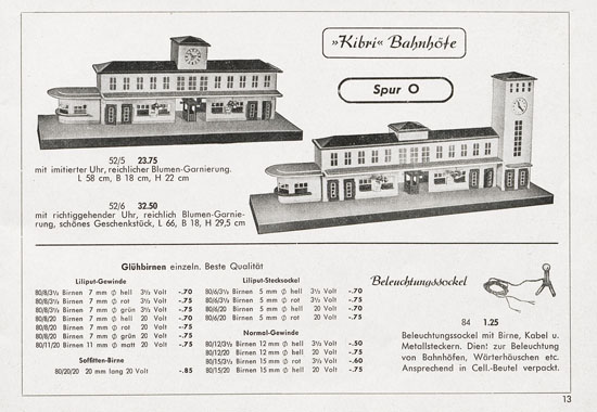 Seite 13 Kibri Katalog 1955