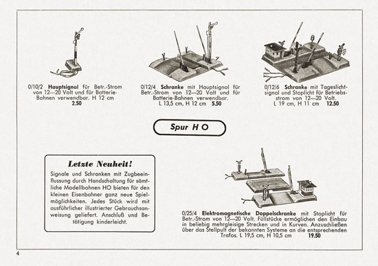 Seite 4 Kibri Katalog Eisenbahn-Zubehör 1957