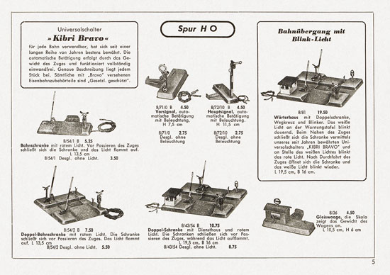 Kibri Katalog Eisenbahn-Zubehör 1957