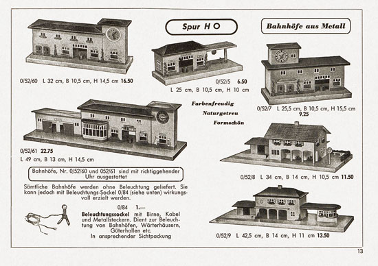 Seite 13 Kibri Katalog Eisenbahn-Zubehör 1957
