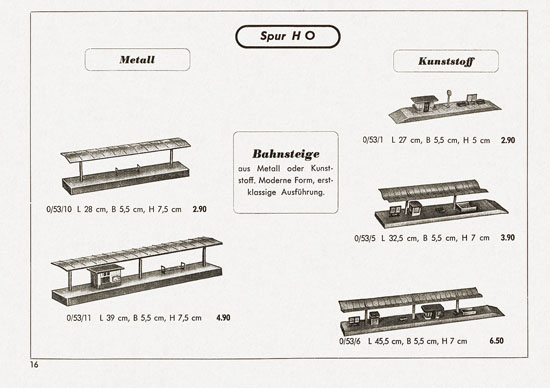 Seite 16 Kibri Katalog Eisenbahn-Zubehör 1957
