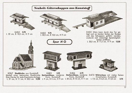 Seite 17 Kibri Katalog Eisenbahn-Zubehör 1957