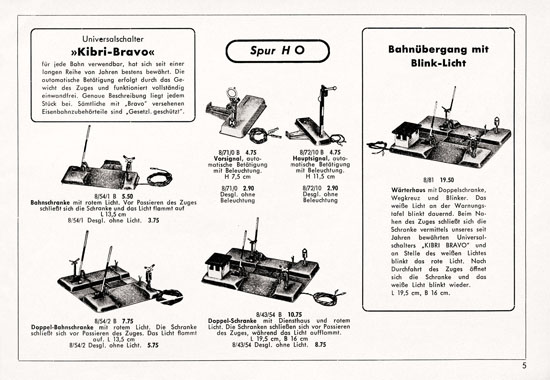 Seite 5 Kibri Modellbahn-Zubehör Katalog 1958