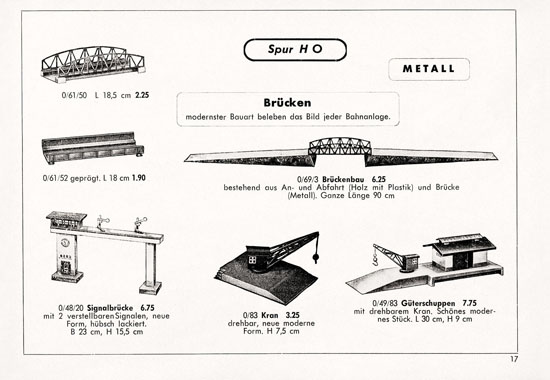 Kibri Modellbahn-Zubehör Katalog 1958