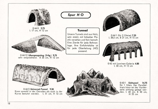 Seite 18 Kibri Modellbahn-Zubehör Katalog 1958
