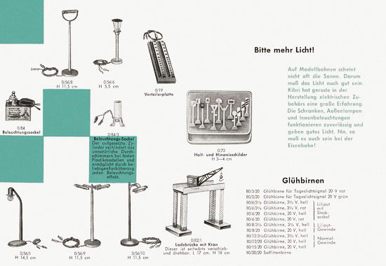 Kibri Katalog Modellbahn-Zubehör 1959