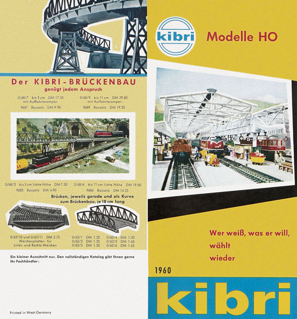 Kibri Modelle H0 Faltblatt 1960