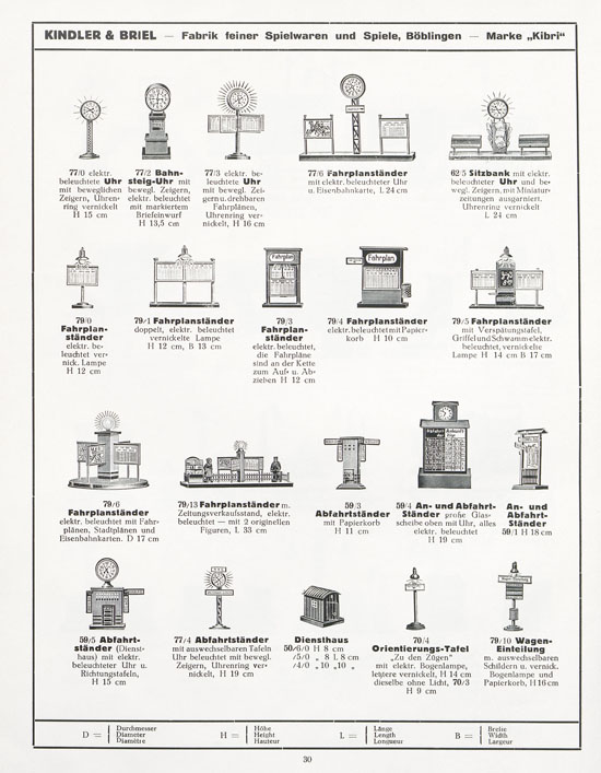 Kibri Katalog 1932