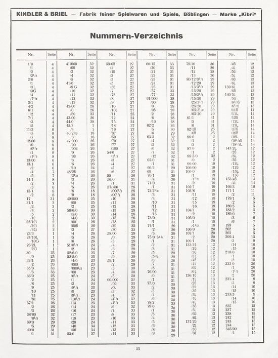 Kibri Katalog 1932