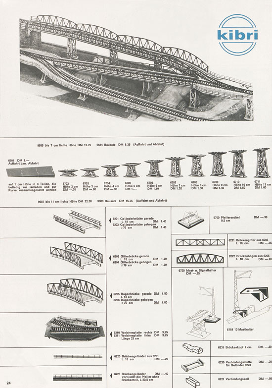 Seite 24 Kibri Katalog Modellbahn-Zubehör 1967-1968