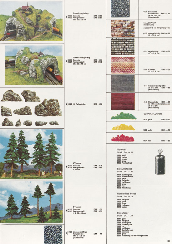 Seite 31 Kibri Katalog Modellbahn-Zubehör 1967-1968