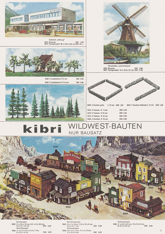 Seite 9 Kibri Katalog Modellbahn-Zubehör 1969-1970