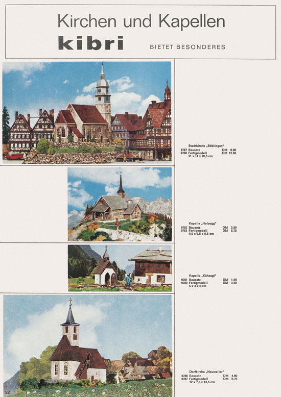 Seite 22 Kibri Katalog Modellbahn-Zubehör 1969-1970