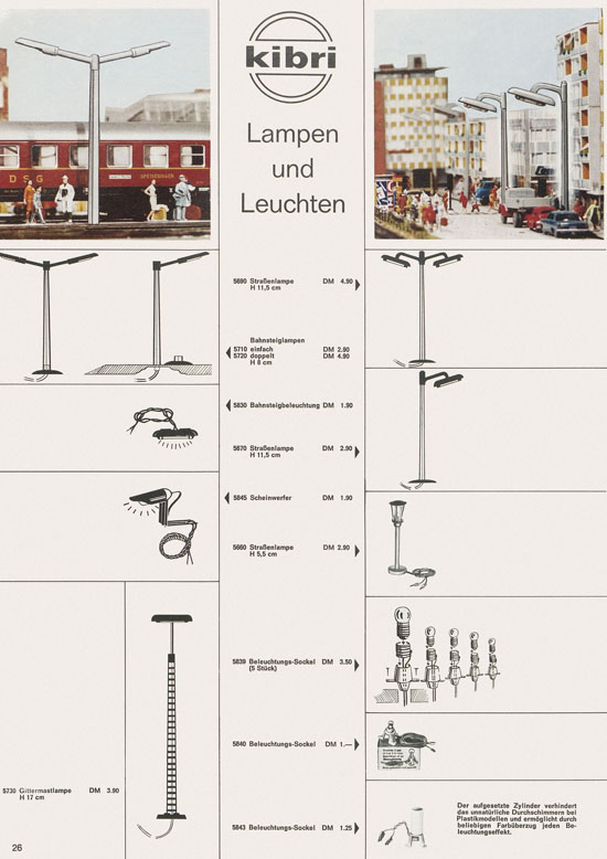 Seite 26 Kibri Katalog Modellbahn-Zubehör 1969-1970