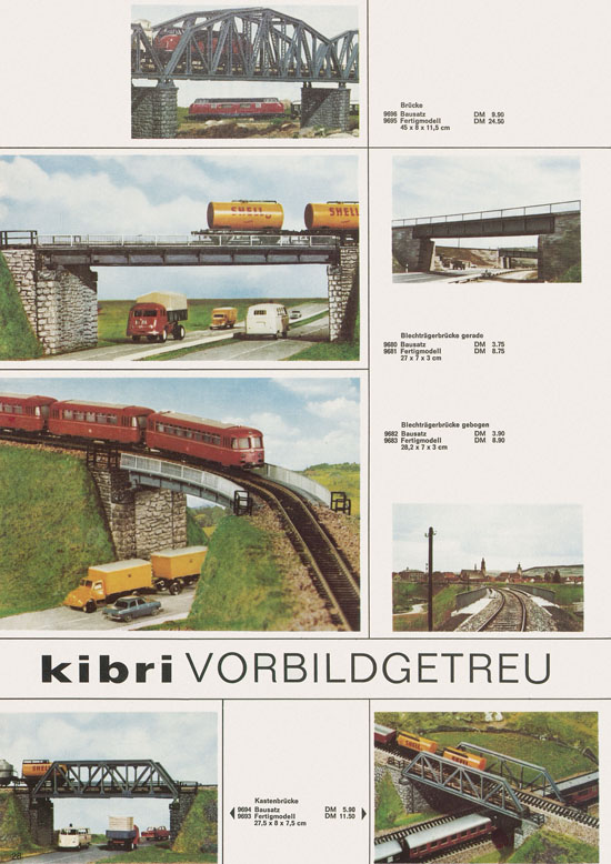 Kibri Katalog Modellbahn-Zubehör 1969-1970