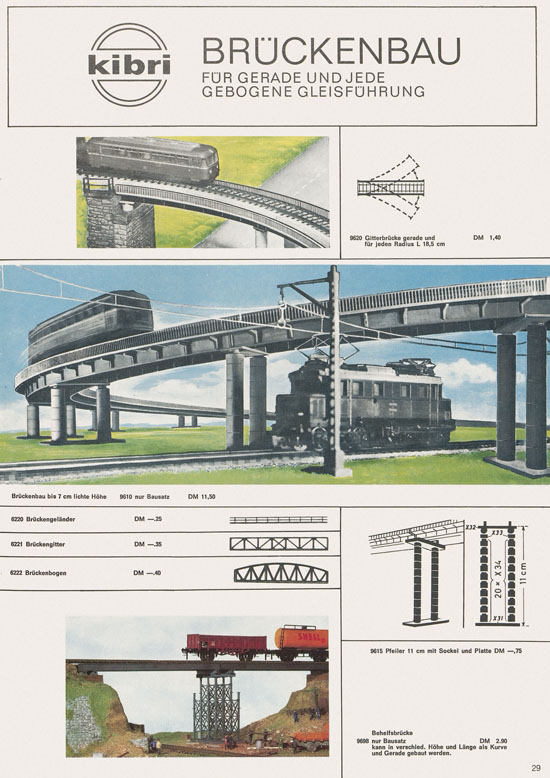 Seite 29 Kibri Katalog Modellbahn-Zubehör 1969-1970