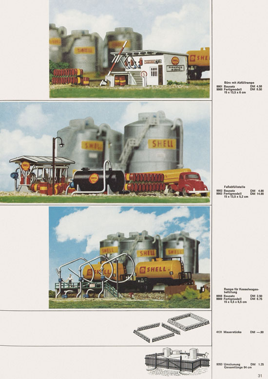 Seite 31 Kibri Katalog Modellbahn-Zubehör 1969-1970