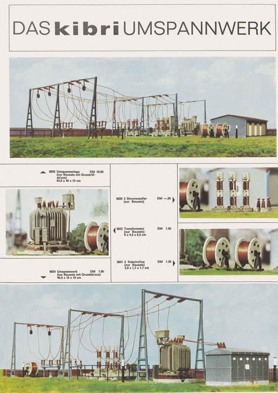 Seite 33 Kibri Katalog Modellbahn-Zubehör 1969-1970