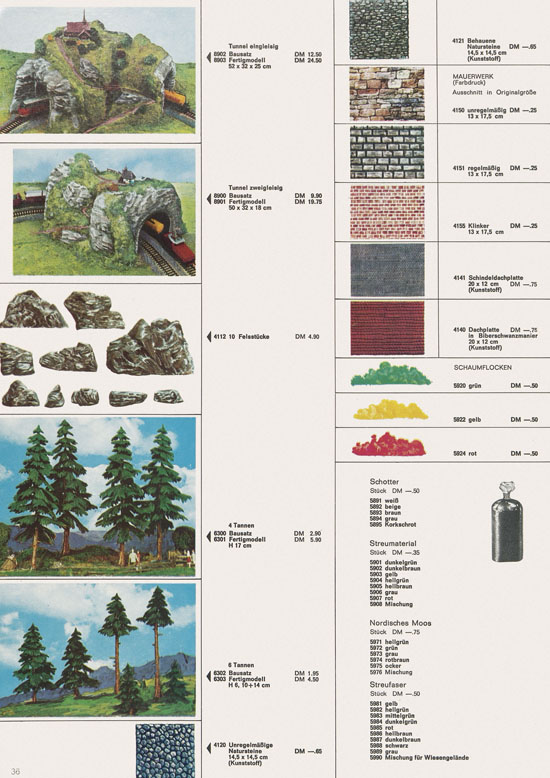 Seite 36 Kibri Katalog Modellbahn-Zubehör 1969-1970