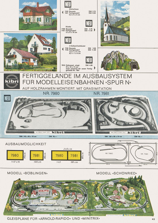 Seite 43 Kibri Katalog Modellbahn-Zubehör 1969-1970