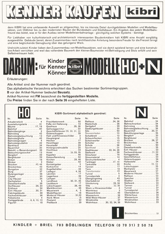 Seite 2 Kibri Katalog Modellbahn-Zubehör 1973 1974