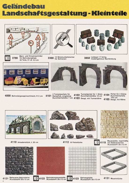 Seite 4 Kibri Katalog Modellbahn-Zubehör 1973 1974