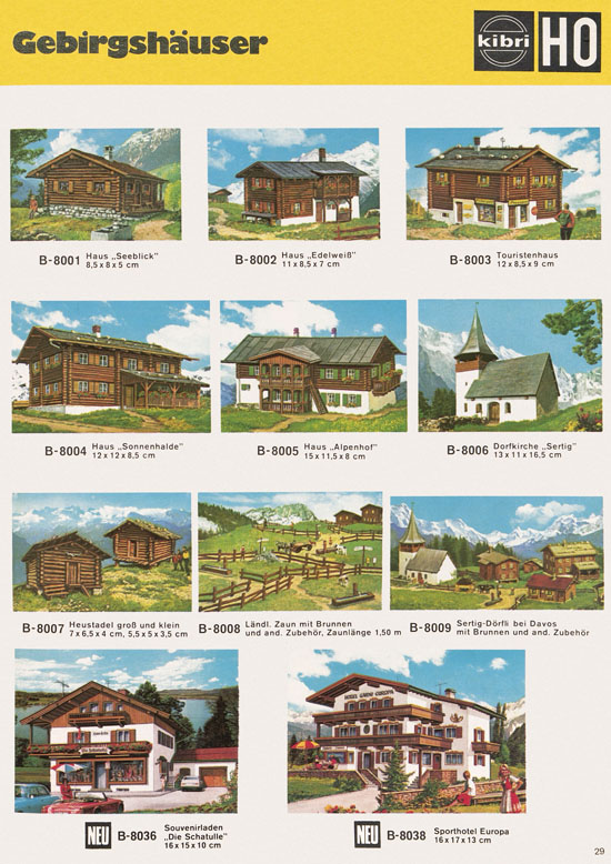 Seite 29 Kibri Katalog Modellbahn-Zubehör 1973 1974