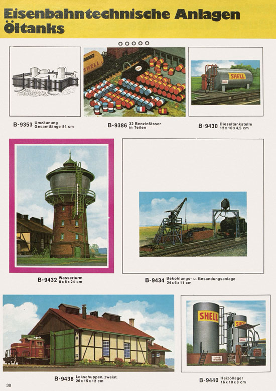 Seite 38 Kibri Katalog Modellbahn-Zubehör 1973 1974