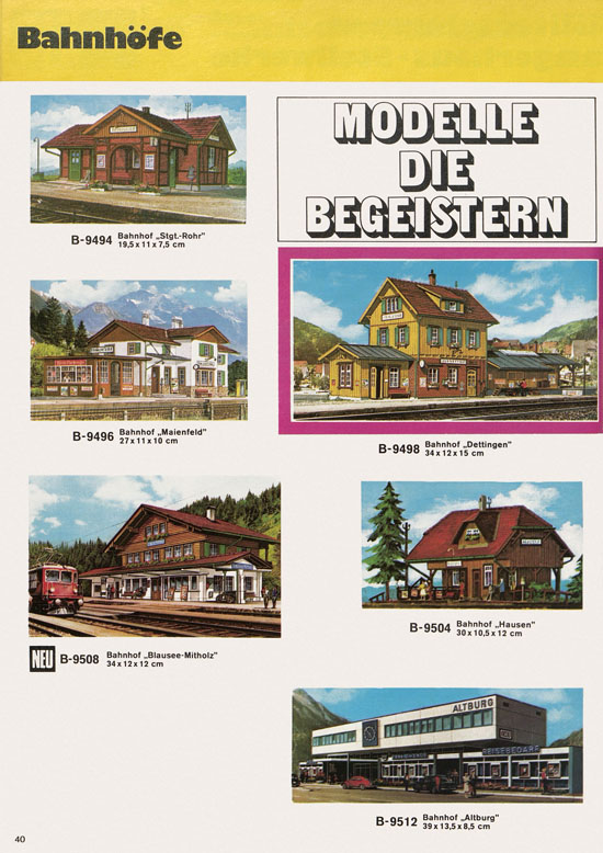 Seite 40 Kibri Katalog Modellbahn-Zubehör 1973 1974