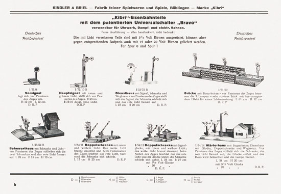 Kibri Spielwaren Katalog 1937