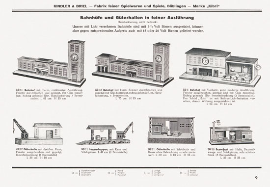 Kibri Spielwaren Katalog 1937