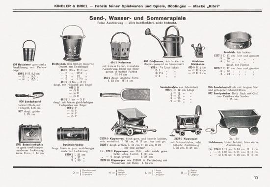 Kibri Spielwaren Katalog 1937