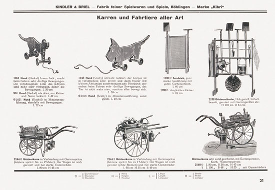 Kibri Spielwaren Katalog 1937