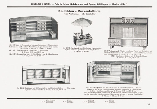 Kibri Spielwaren Katalog 1937