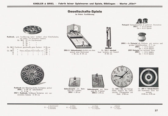 Kibri Spielwaren Katalog 1937