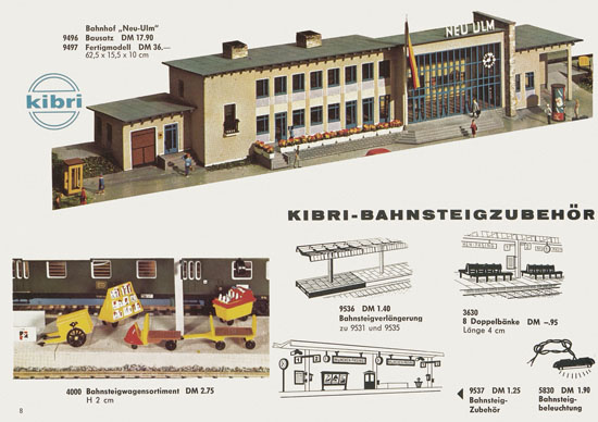 Kibri Katalog Modellbahn-Zubehör Spur H0 + N 1965