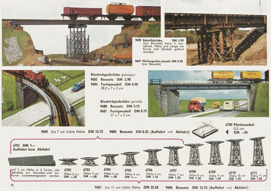 Kibri Katalog Modellbahn-Zubehör Spur H0 + N 1965