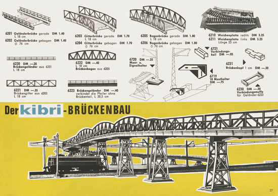 Kibri Katalog Modellbahn-Zubehör Spur H0 + N 1965