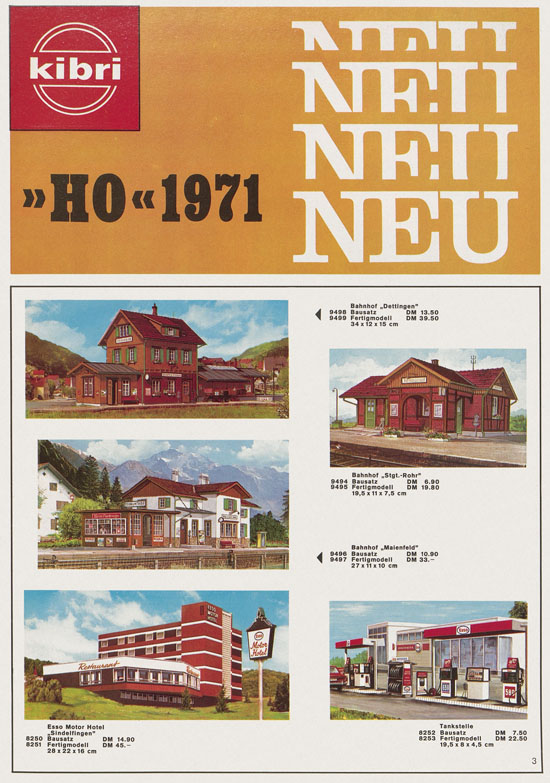 Seite 3 Kibri Katalog Modellbahn-Zubehör 1971-1972