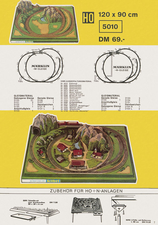 Seite 7 Kibri Katalog Modellbahn-Zubehör 1971-1972