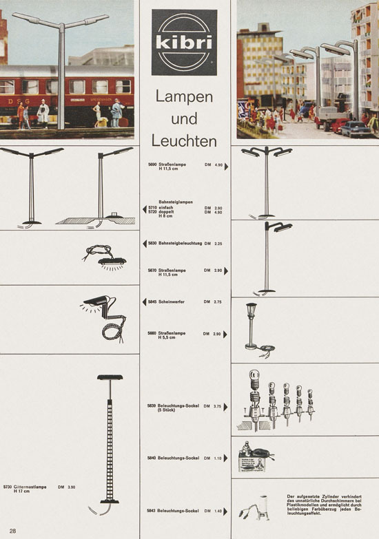 Seite 28 Kibri Katalog Modellbahn-Zubehör 1971-1972