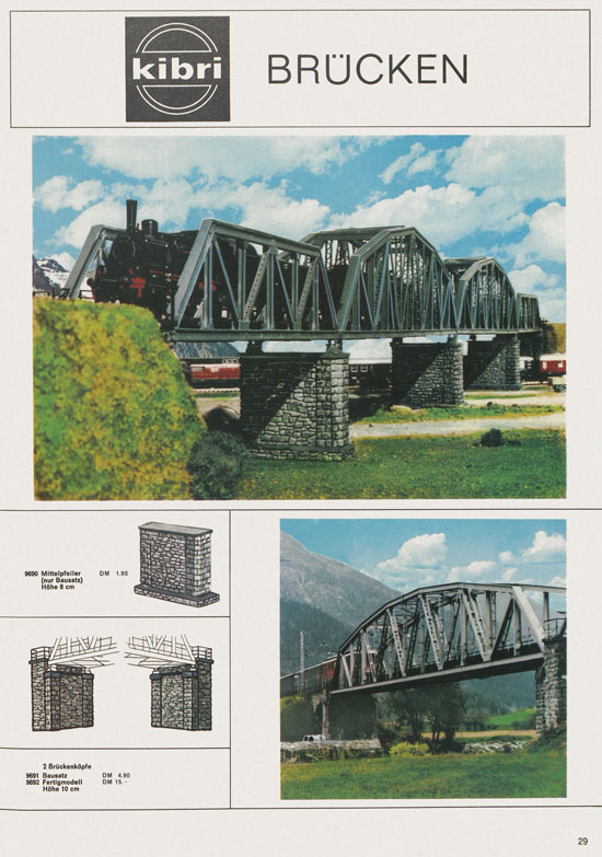 Seite 29 Kibri Katalog Modellbahn-Zubehör 1971-1972