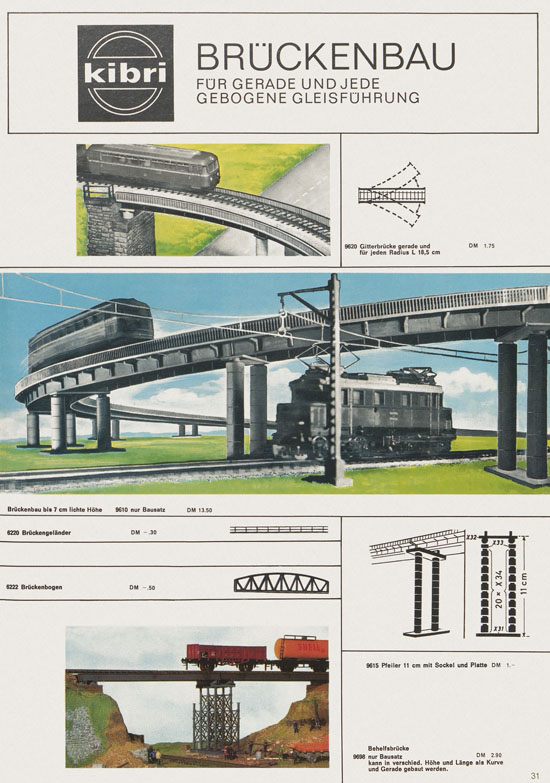 Seite 31 Kibri Katalog Modellbahn-Zubehör 1971-1972