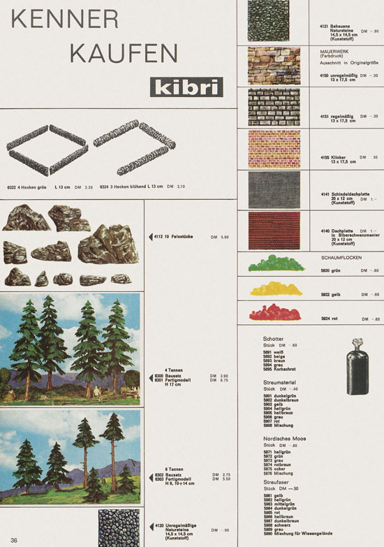 Seite 36 Kibri Katalog Modellbahn-Zubehör 1971-1972