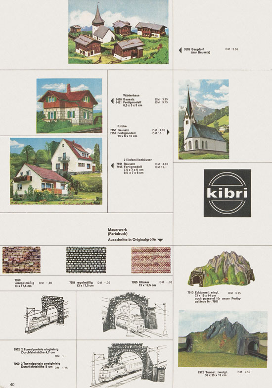 Seite 40 Kibri Katalog Modellbahn-Zubehör 1971-1972