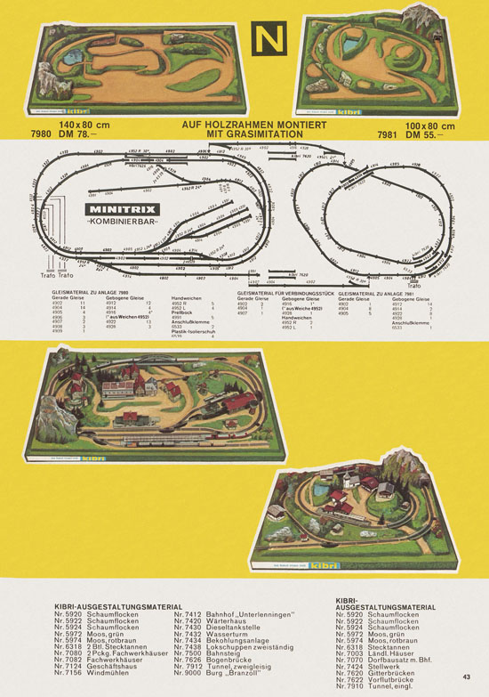 Seite 43 Kibri Katalog Modellbahn-Zubehör 1971-1972